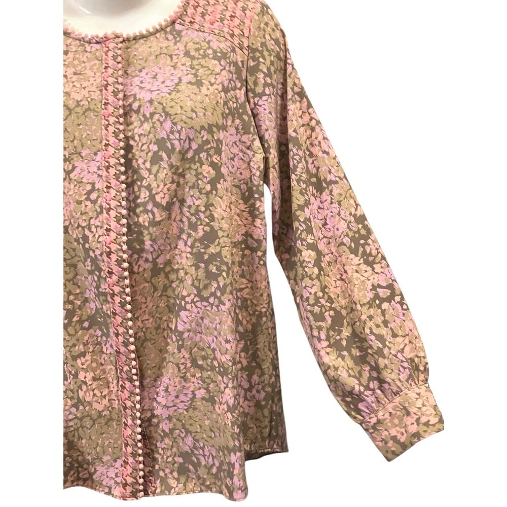 Isaac Mizrahi Live! Women's Print Mixed Print Stretch Crepe Blouse | Size 8 - Picture 7 of 12